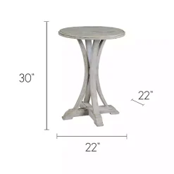 Kirklands Home Wooden Arched Base Round Top Accent Table White Clearance