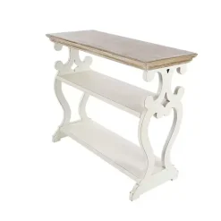 Kirklands Home Wooden 2-Shelf Console Table White New
