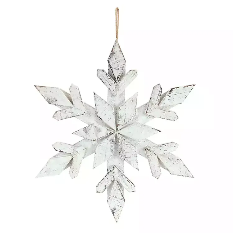 Christmas Ornaments>Kirklands Home Wooden Snowflake 6-pc. Ornament Set White