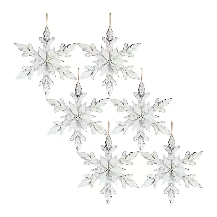 Christmas Ornaments>Kirklands Home Wooden Snowflake 6-pc. Ornament Set White