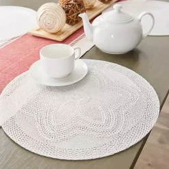 Kirklands Home Woven Round Placemats, Set of 6 White Online