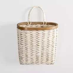Kirklands Home Woven Wall Pocket White Best