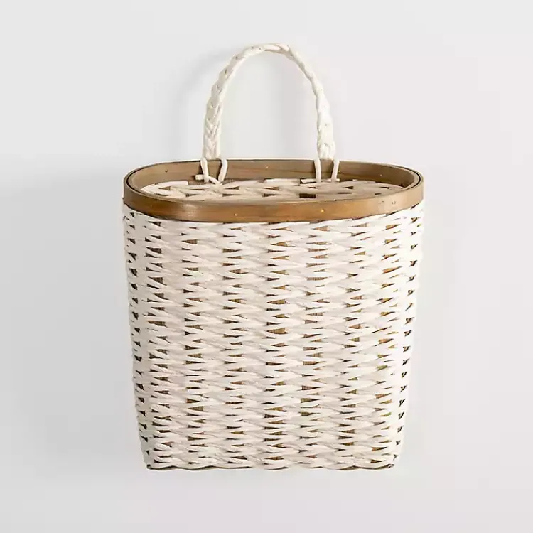 Kirklands Home Woven Wall Pocket White Best