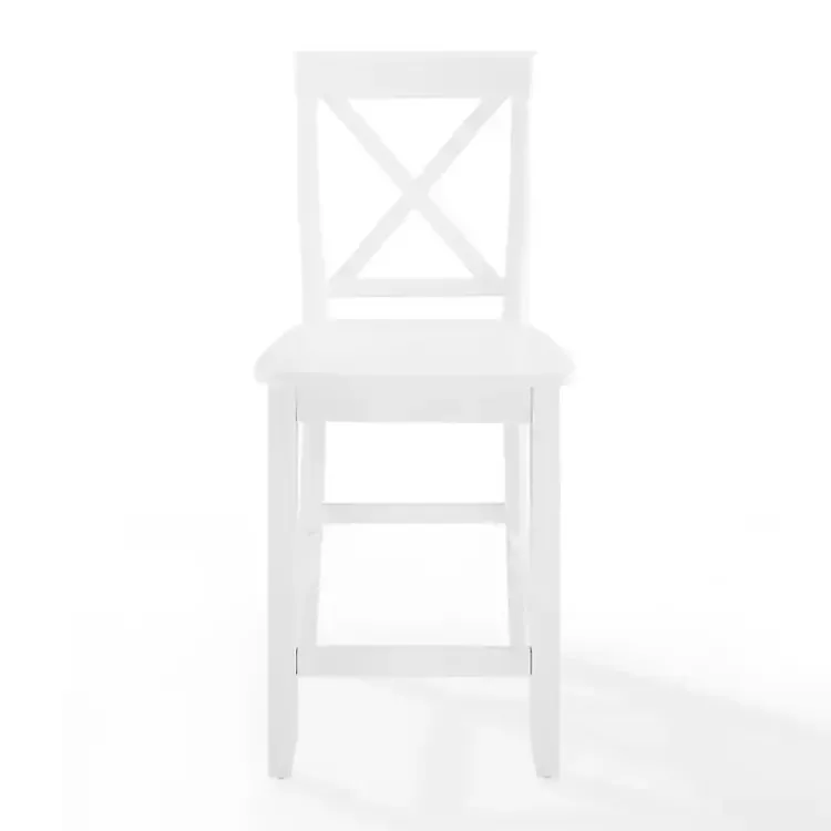 Kirklands Home X-Back Farmhouse Counter Stools, Set of 2 White Clearance