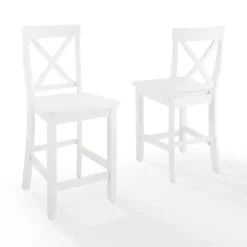 Kirklands Home X-Back Farmhouse Counter Stools, Set of 2 White Clearance