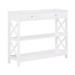 Kirklands Home X-Frame 2-Shelf Console Table White Hot