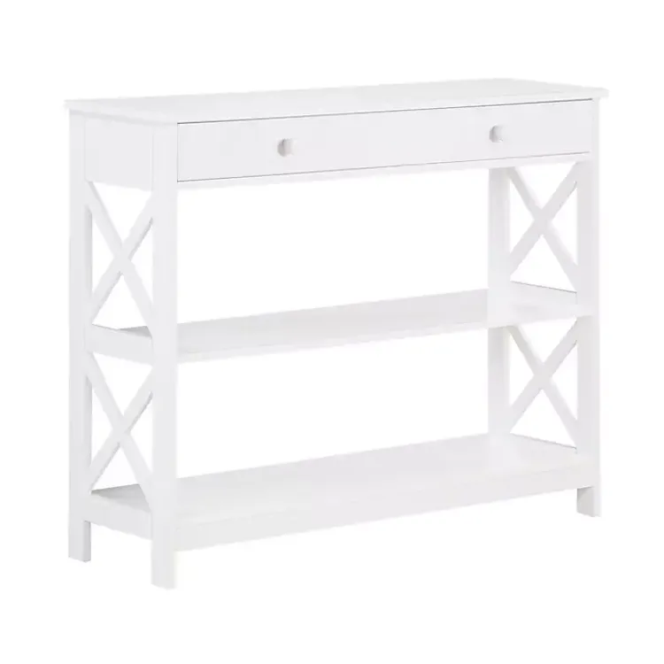 Kirklands Home X-Frame 2-Shelf Console Table White Hot