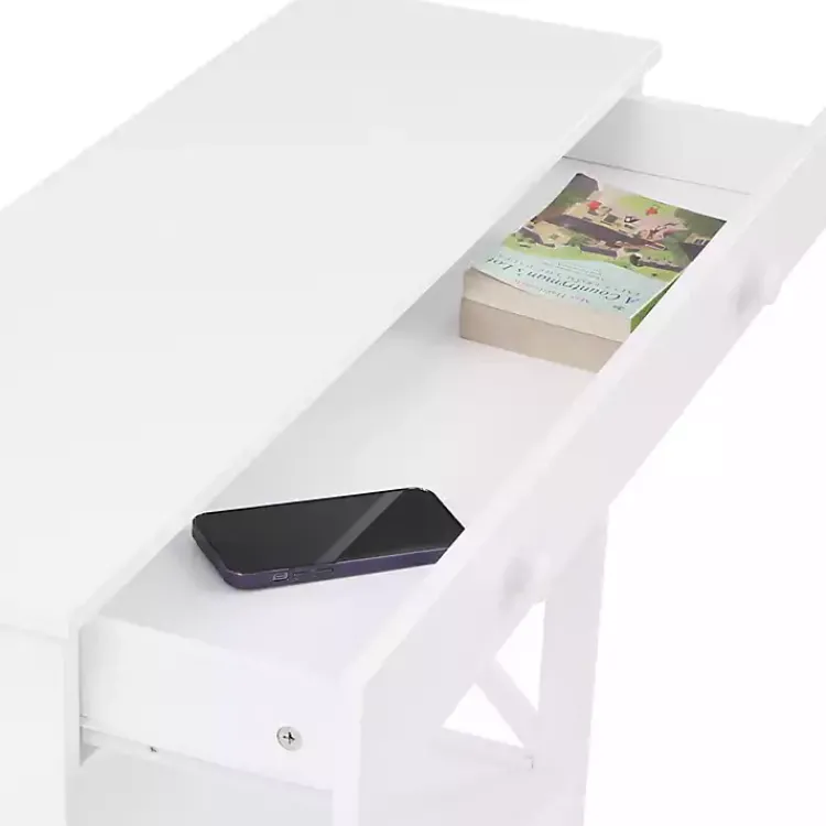 Kirklands Home X-Frame 2-Shelf Console Table White Hot
