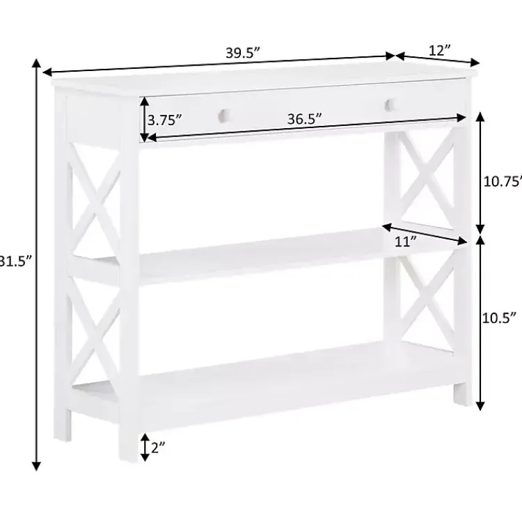Kirklands Home X-Frame 2-Shelf Console Table White Hot