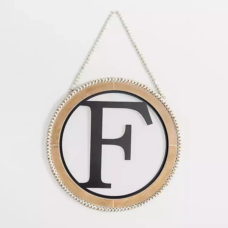 Kirklands Home Whitewash Bead Trim Monogram F Plaque Online