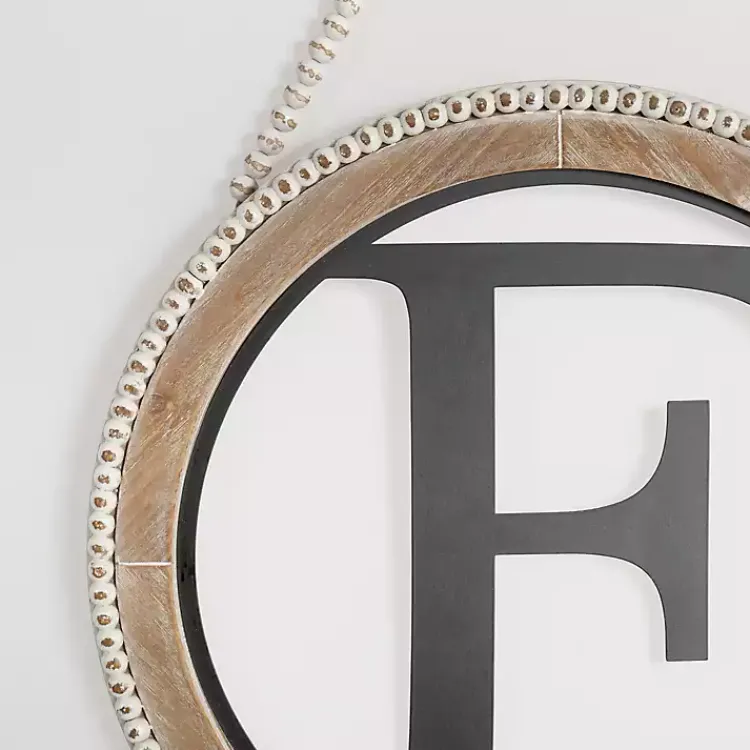 Kirklands Home Whitewash Bead Trim Monogram F Plaque Online