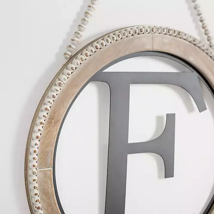 Kirklands Home Whitewash Bead Trim Monogram F Plaque Online
