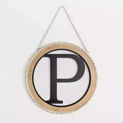 Kirklands Home Whitewash Bead Trim Monogram P Plaque Best