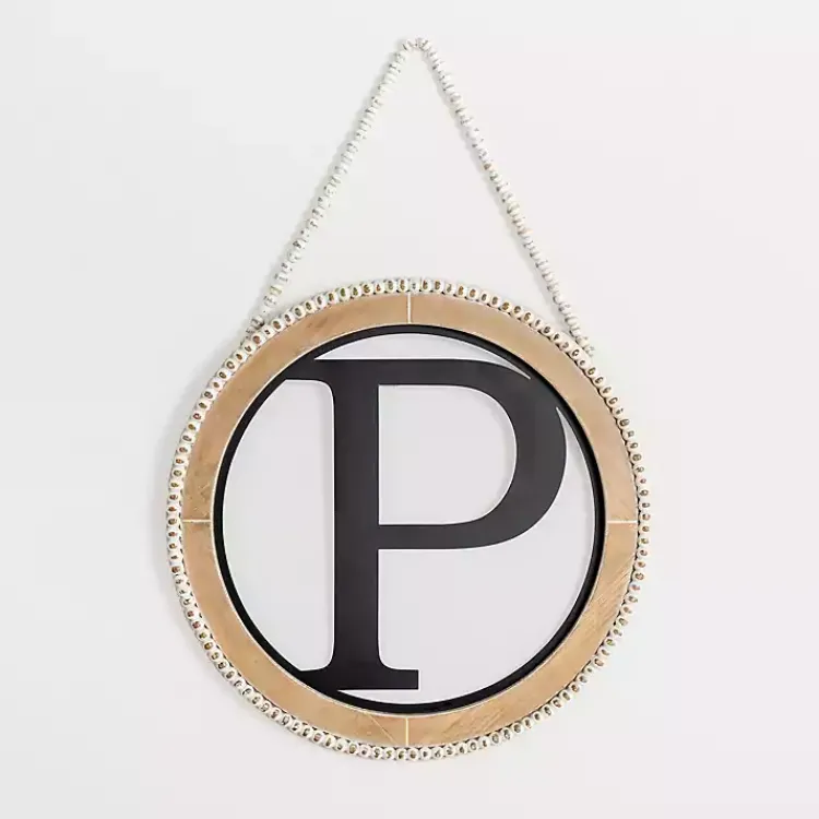 Kirklands Home Whitewash Bead Trim Monogram P Plaque Best