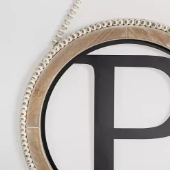Kirklands Home Whitewash Bead Trim Monogram P Plaque Best