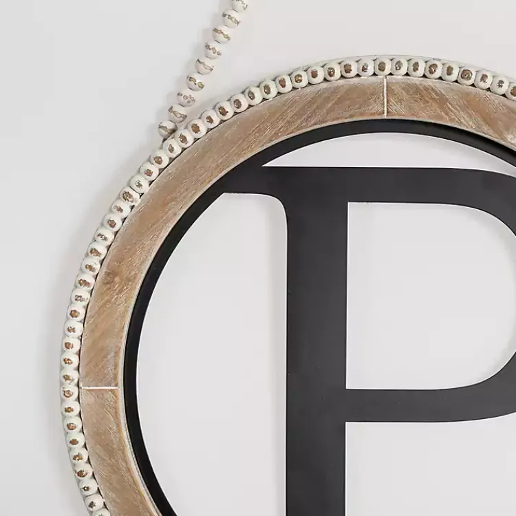 Kirklands Home Whitewash Bead Trim Monogram P Plaque Best