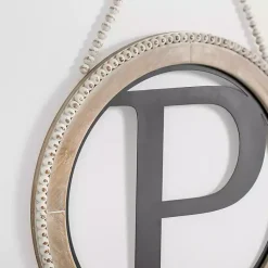 Kirklands Home Whitewash Bead Trim Monogram P Plaque Best