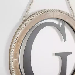 Kirklands Home Whitewash Bead Trim Monogram G Plaque Online