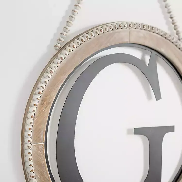 Kirklands Home Whitewash Bead Trim Monogram G Plaque Online