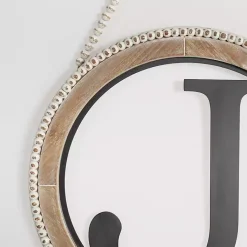Kirklands Home Whitewash Bead Trim Monogram J Plaque Outlet