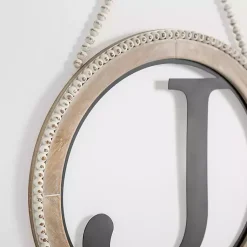 Kirklands Home Whitewash Bead Trim Monogram J Plaque Outlet