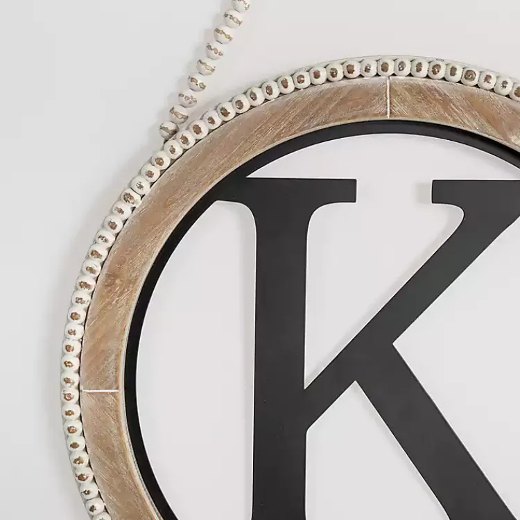 Kirklands Home Whitewash Bead Trim Monogram K Plaque Online