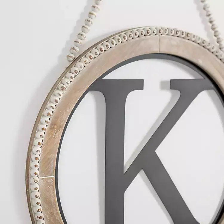 Kirklands Home Whitewash Bead Trim Monogram K Plaque Online