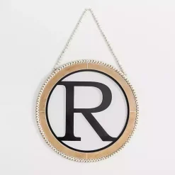 Kirklands Home Whitewash Bead Trim Monogram R Plaque Clearance