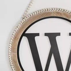 Kirklands Home Whitewash Bead Trim Monogram W Plaque