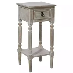 Kirklands Home Whitewash Distressed Wood Accent Table Brown