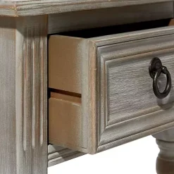 Kirklands Home Whitewash Distressed Wood Accent Table Brown