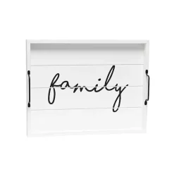 Decorative Trays>Kirklands Home Whitewash Family Wooden Tray