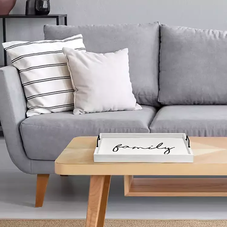 Decorative Trays>Kirklands Home Whitewash Family Wooden Tray