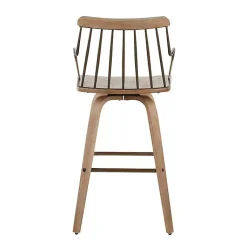 Kirklands Home Whitewash Poplar Wood Swivel Counter Stool Tan Online