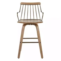 Kirklands Home Whitewash Poplar Wood Swivel Counter Stool Tan Online
