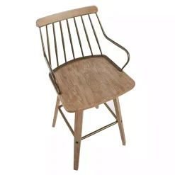 Kirklands Home Whitewash Poplar Wood Swivel Counter Stool Tan Online