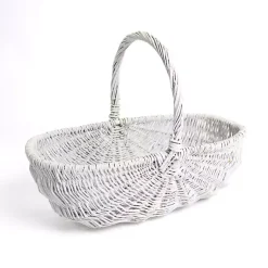 Baskets & Boxes>Kirklands Home wash Willow Flower Basket White