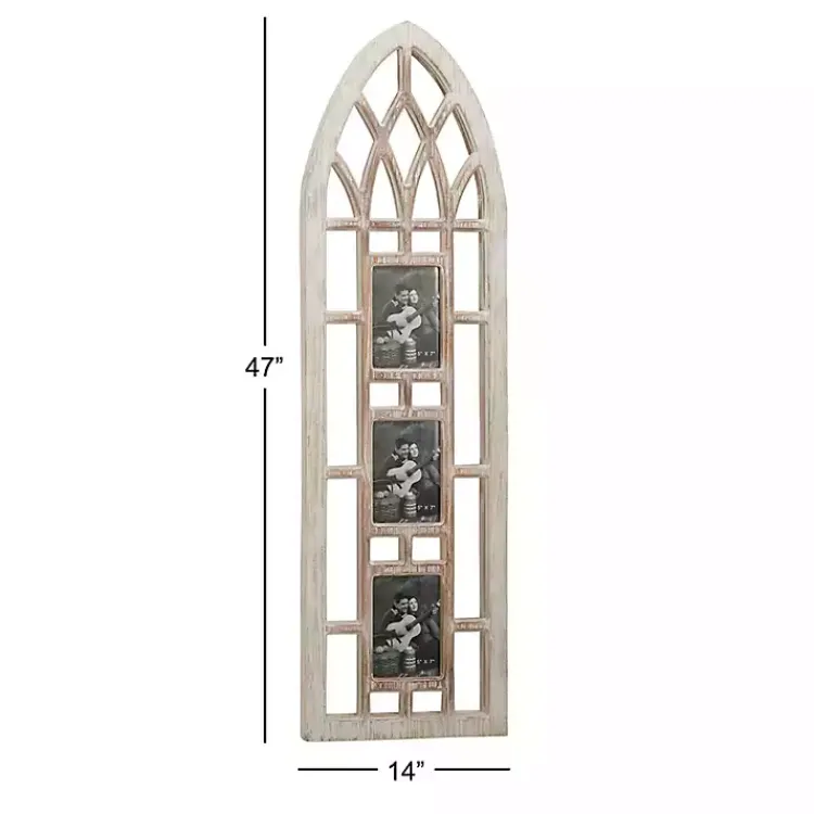 Collage Frames>Kirklands Home Whitewash Window Arch 3-Opening Collage Frame