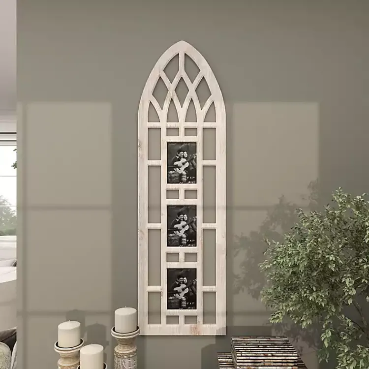 Collage Frames>Kirklands Home Whitewash Window Arch 3-Opening Collage Frame