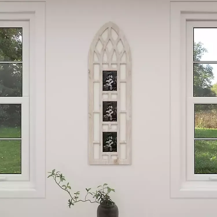 Collage Frames>Kirklands Home Whitewash Window Arch 3-Opening Collage Frame