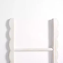 Decorative Accents>Kirklands Home wash Wood Scalloped Decorative Ladder White