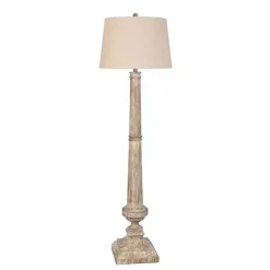 Kirklands Home Whitewashed Brown Resin Floor Lamp Tan Discount
