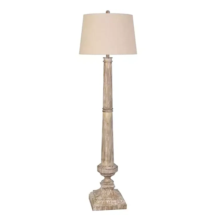 Kirklands Home Whitewashed Brown Resin Floor Lamp Tan Discount