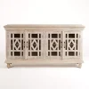 Kirklands Home Whitewashed Carri Glass Door Cabinet Clearance