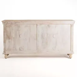 Kirklands Home Whitewashed Carri Glass Door Cabinet Clearance