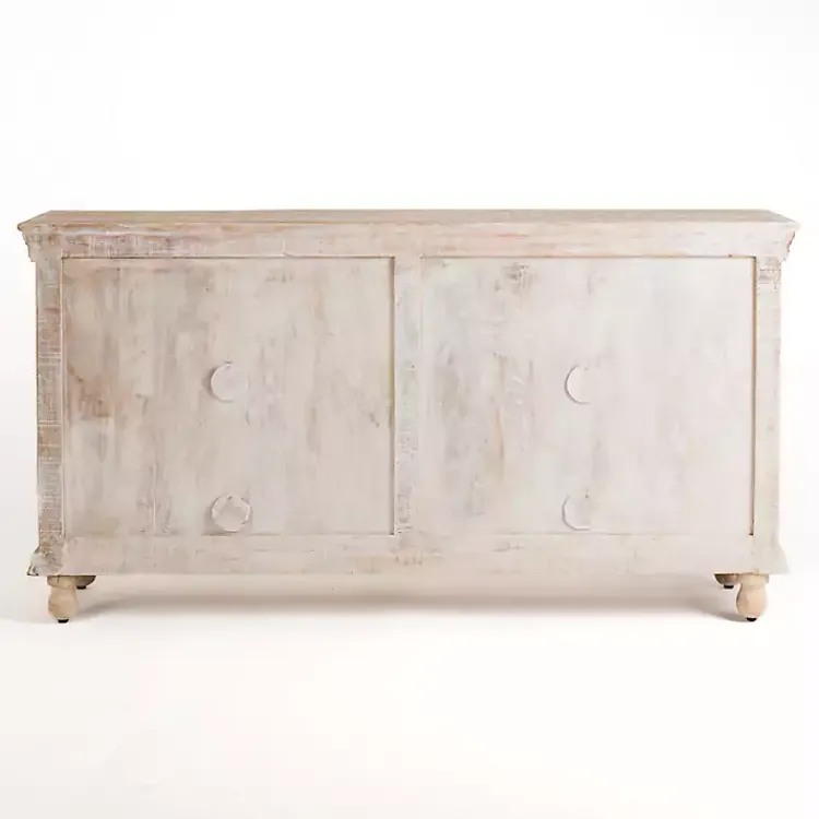 Kirklands Home Whitewashed Carri Glass Door Cabinet Clearance