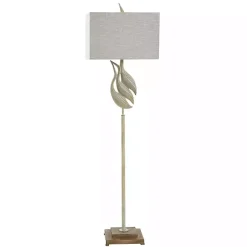 Kirklands Home Whitewashed Carved Egrets Floor Lamp Tan Discount