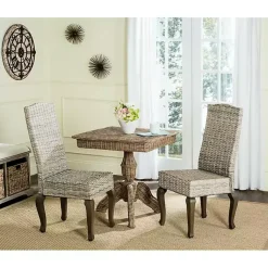 Kirklands Home Whitewashed Kubu Rattan Dining Chairs, Set of 2 Ivory Online