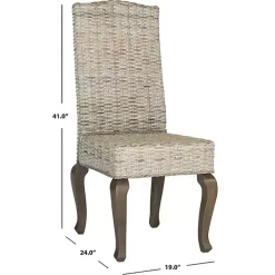 Kirklands Home Whitewashed Kubu Rattan Dining Chairs, Set of 2 Ivory Online