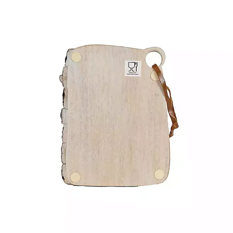Kirklands Home Whitewashed Live Edge Wooden Cutting Board